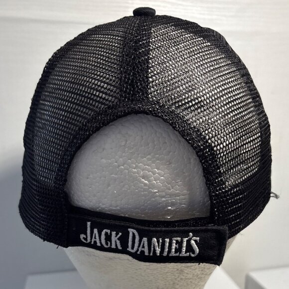 Jack Daniels Trucker Hat Black Mesh Embroidered Logo & Adjustable Strap - Picture 3 of 7